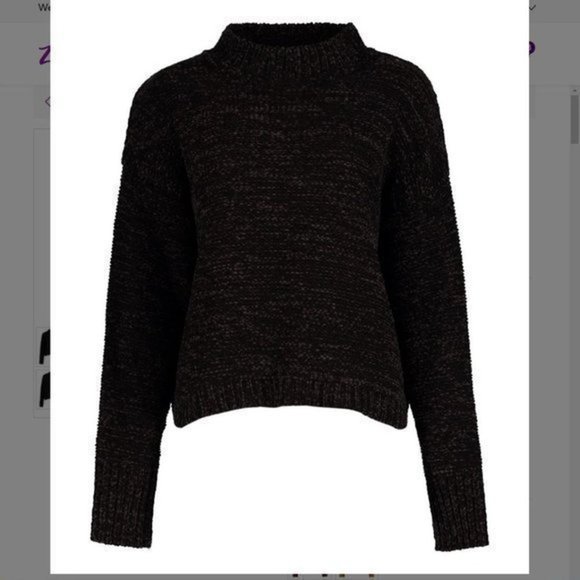 EVELYN TAYLOR Black Mock Neck Sweater Small - Picture 3 of 12